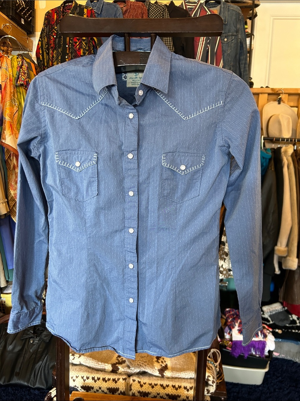 Panhandle Slim Light Blue Western Button-Down Shirt